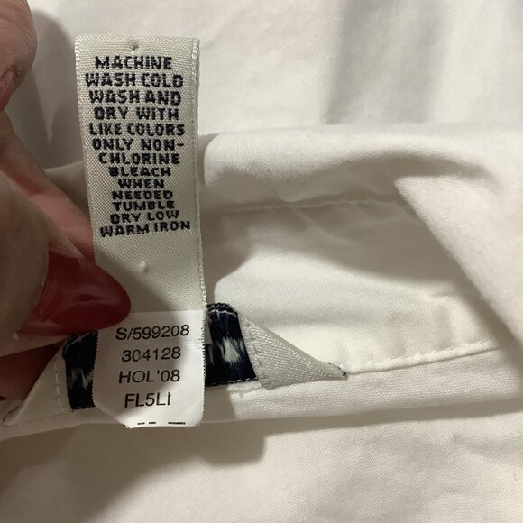 Banana‎ Republic Y2K Women's Babydoll Blouse Sz M White Stretch Collared Preppy - Picture 10 of 13